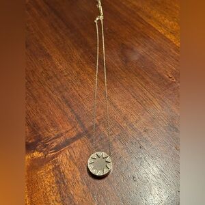 House of Harlow 1960 necklace and pendant. 10” chain Brown leather pendant